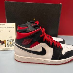 Nike Air Jordan 1 Mid Gym Red Black Toe White size 10 DQ8426-106